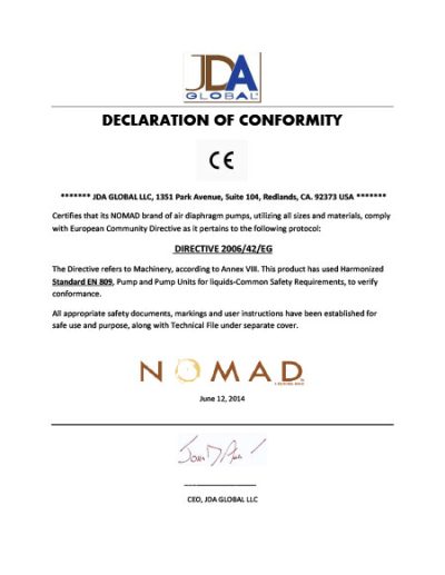 JDA Global - CE Certificate